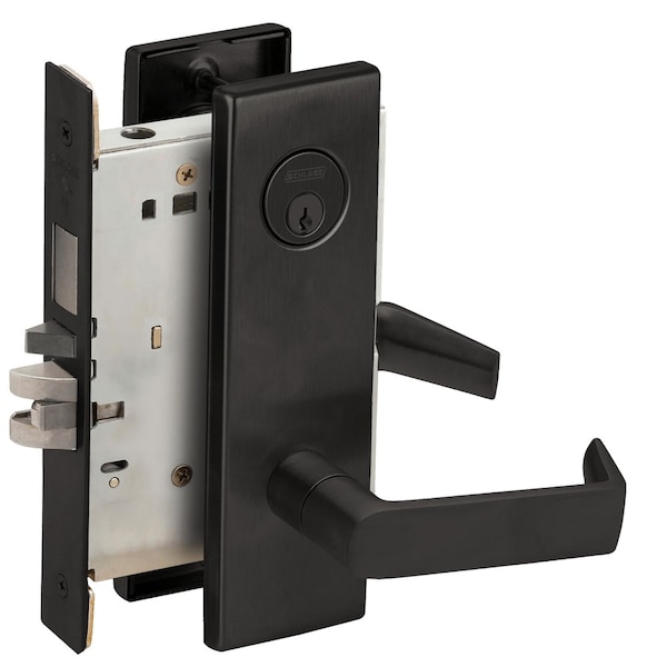 Schlage Grade 1 Schlage L-Series, Entrance Mortise Lock, N Escutcheon, 06 Lever, Conventional Cylinder, Blk L9453P 06N 622 - main